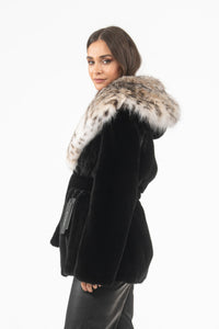 Elegant Black Mink fur coat for a refined look