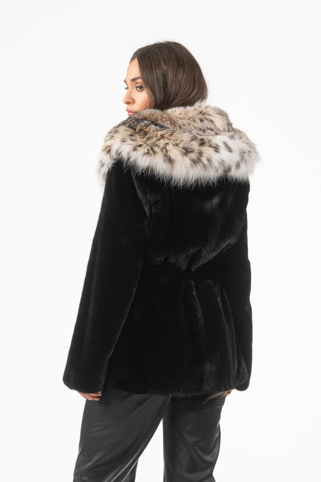 Manzari Black Mink fur coat for timeless elegance
