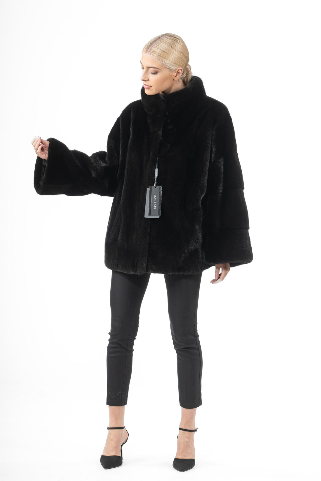 Classic Black Mink fur coat by manzari