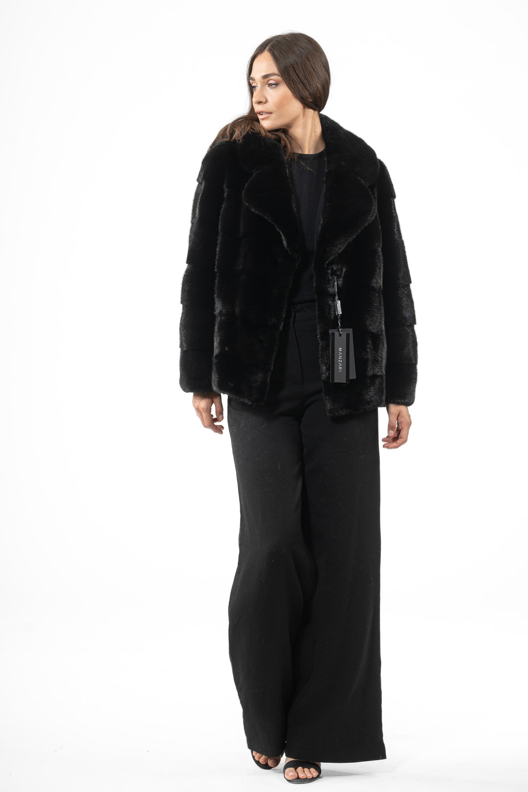 Elegant Black Mink fur coat for a refined look