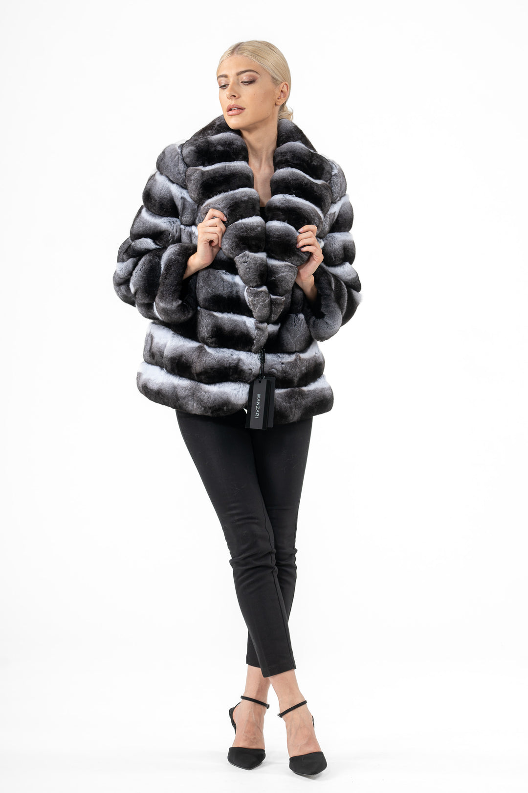 Manzari Natural Chinchilla fur coat for ultimate elegance