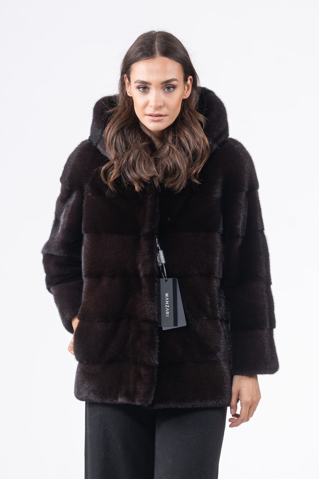 Classic Black Red Mink fur coat by manzari