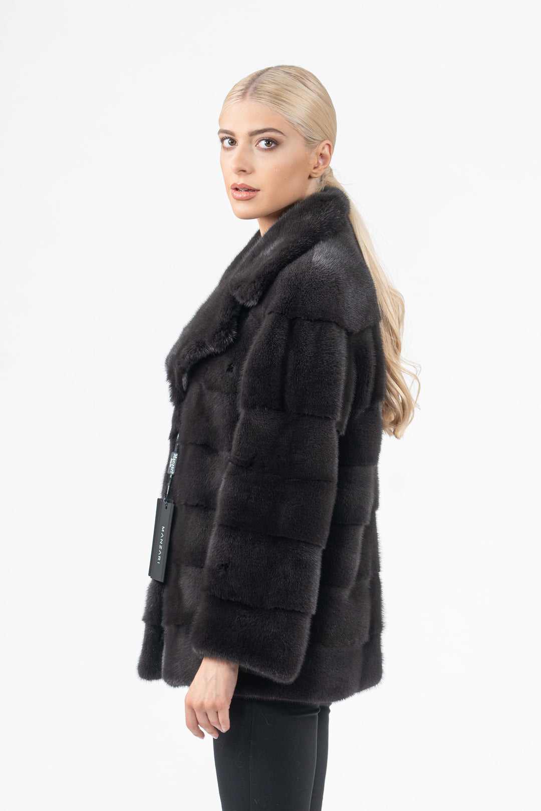 Manzari Iron Grey Mink fur coat for timeless elegance