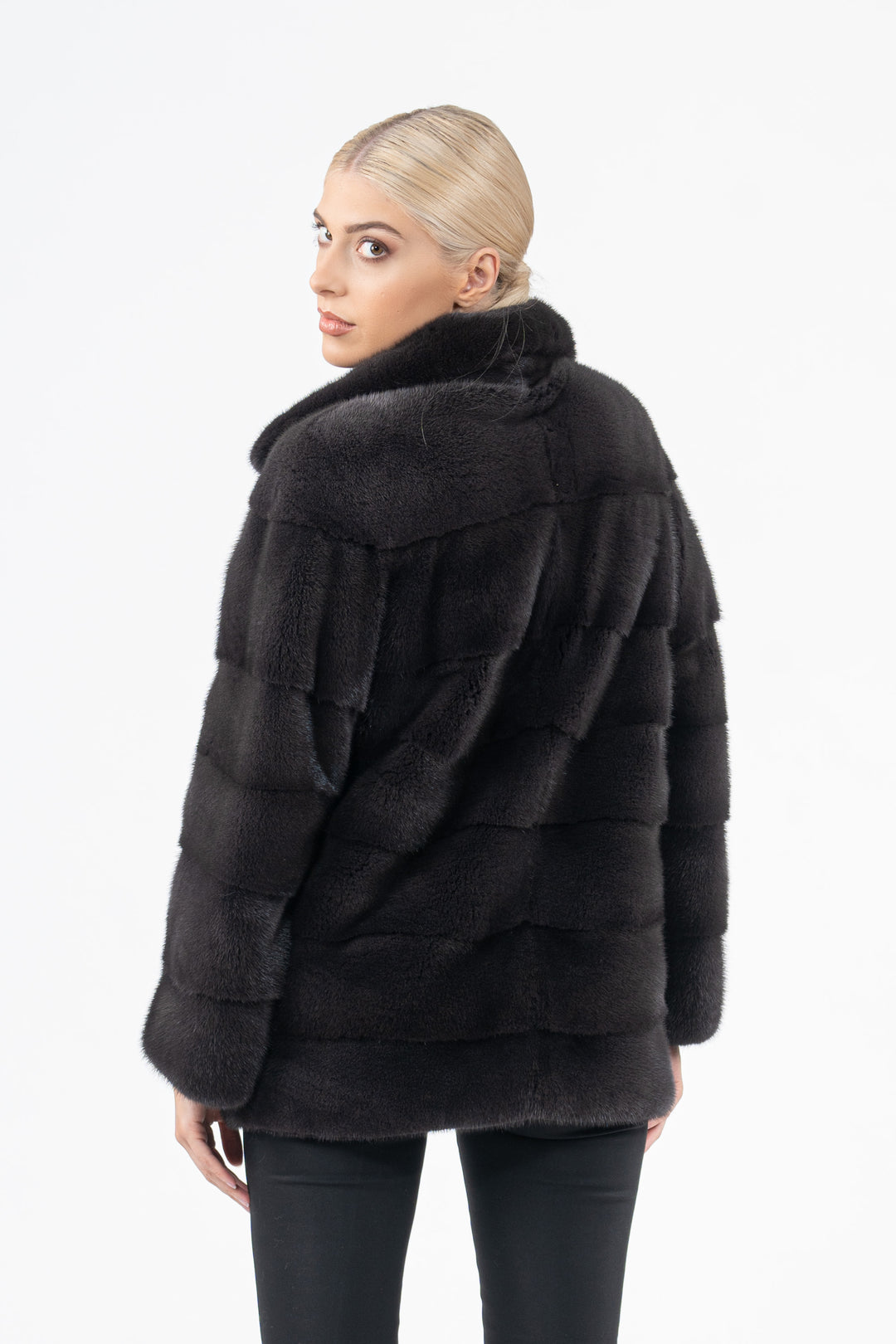 Manzari Iron Grey Mink fur coat for timeless elegance