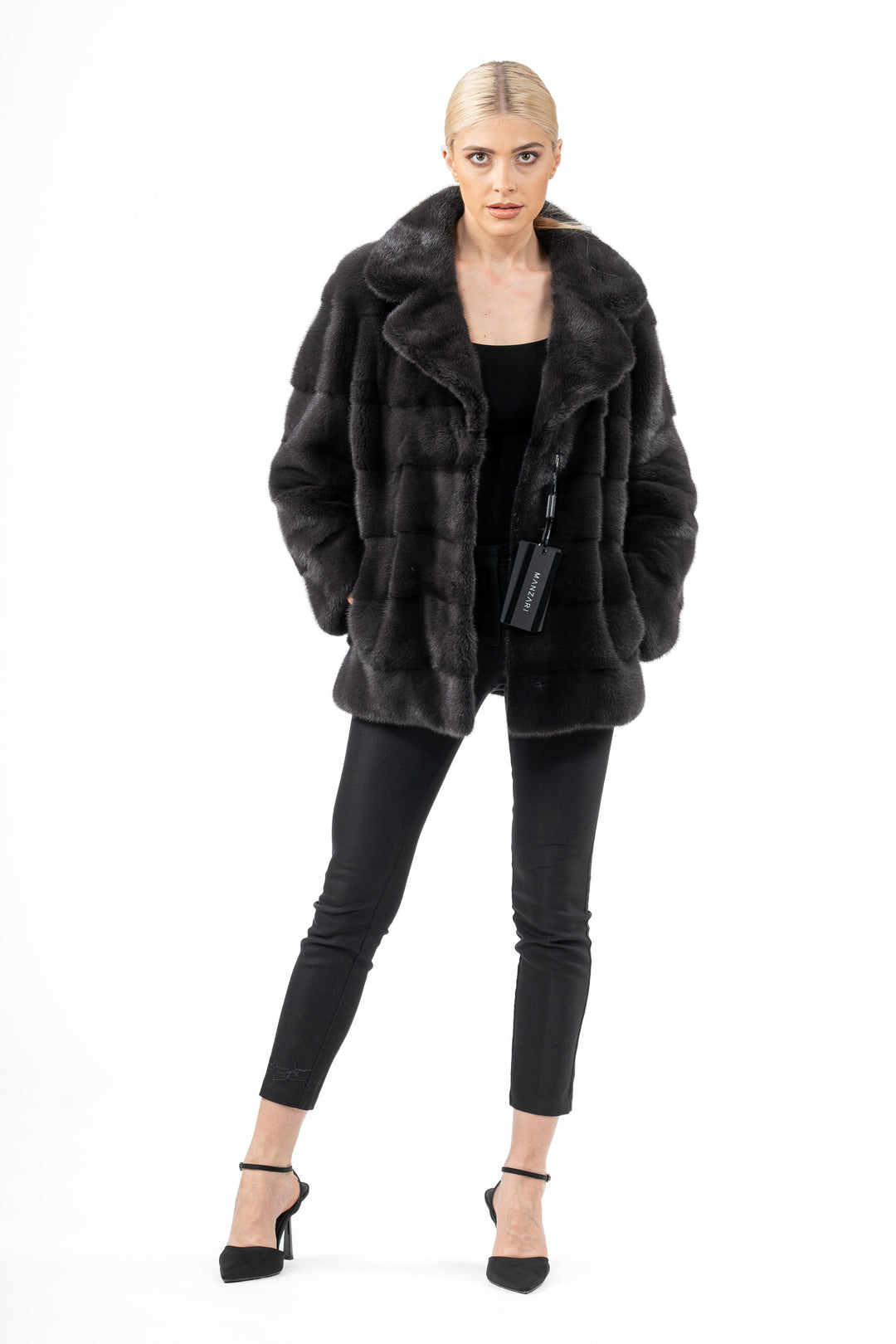 Exclusive Iron Grey Mink fur coat by manzari