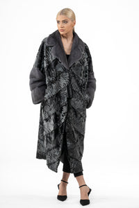 Premium Black Swakara fur coat for a unique style