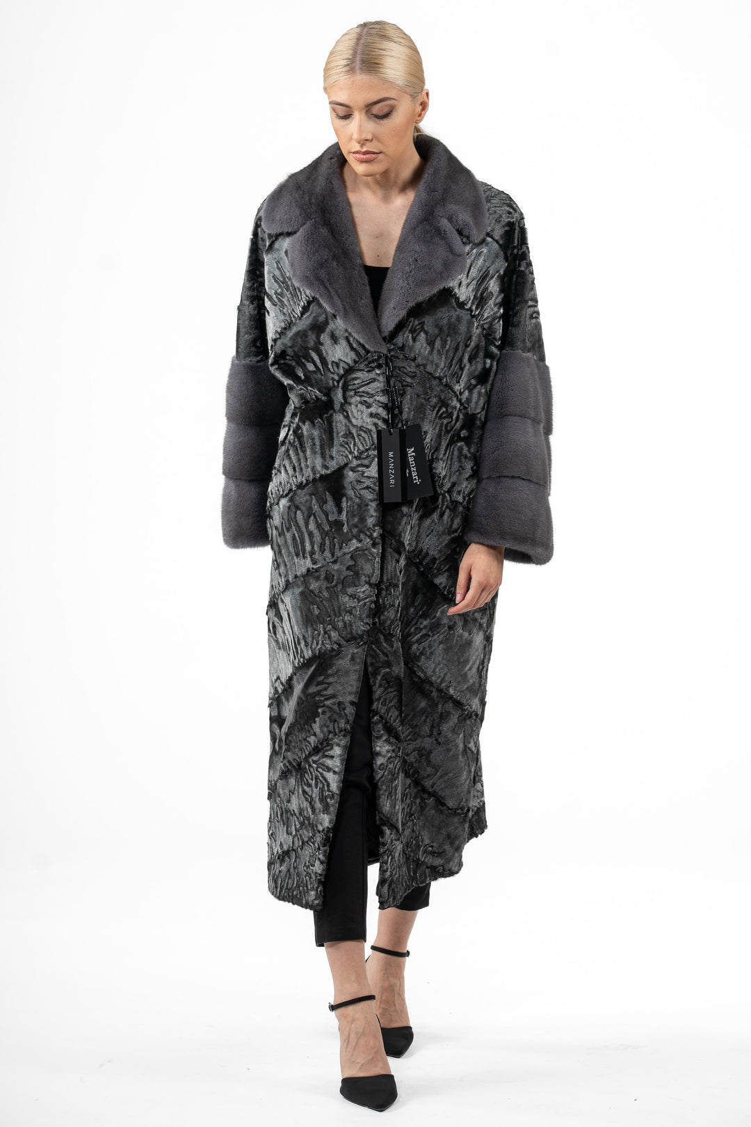 Stylish swakara fur coat by manzari