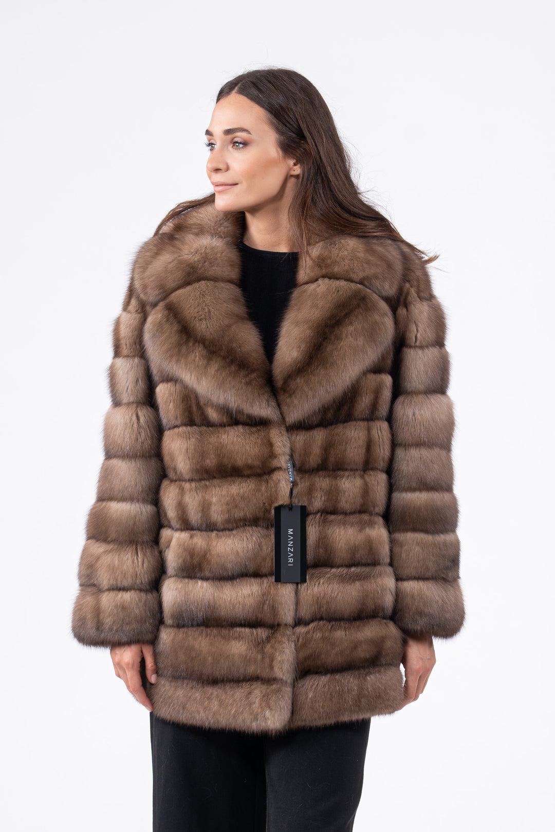 Sophisticated Gun Metal Russian sable fur coat for special occasions