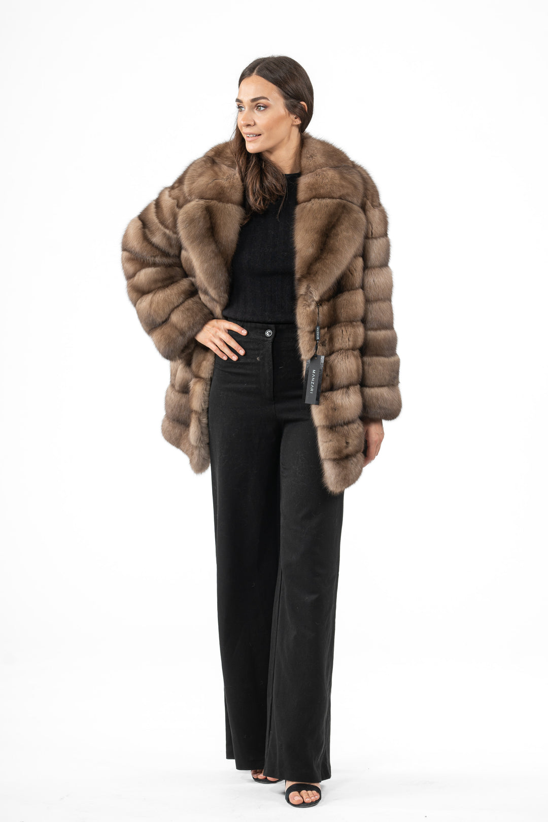 Sophisticated Gun Metal Russian sable fur coat for special occasions