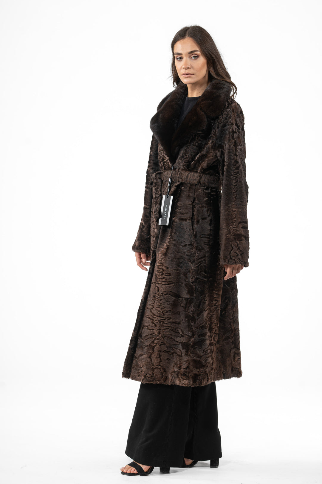 High-quality Chokolat Swakara fur coat for fashion enthusiasts