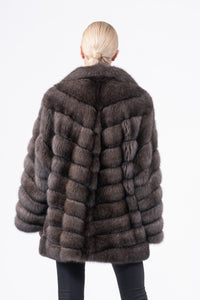 Premium Carbonio Russian sable fur coat for winter fashion