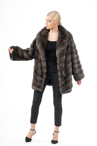 Sophisticated Carbonio Russian sable fur coat for special occasions