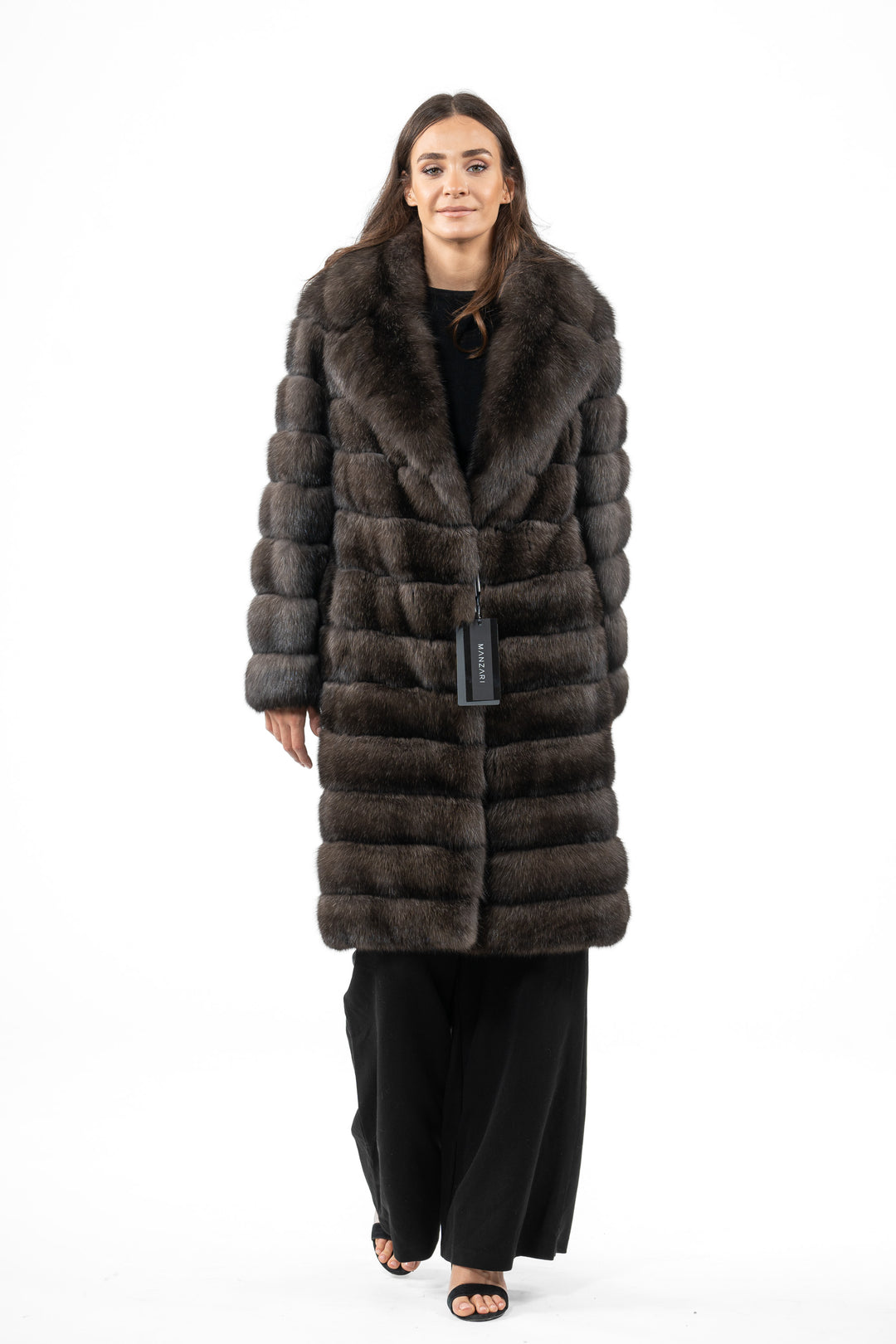 Sophisticated Carbonio Russian sable fur coat for special occasions