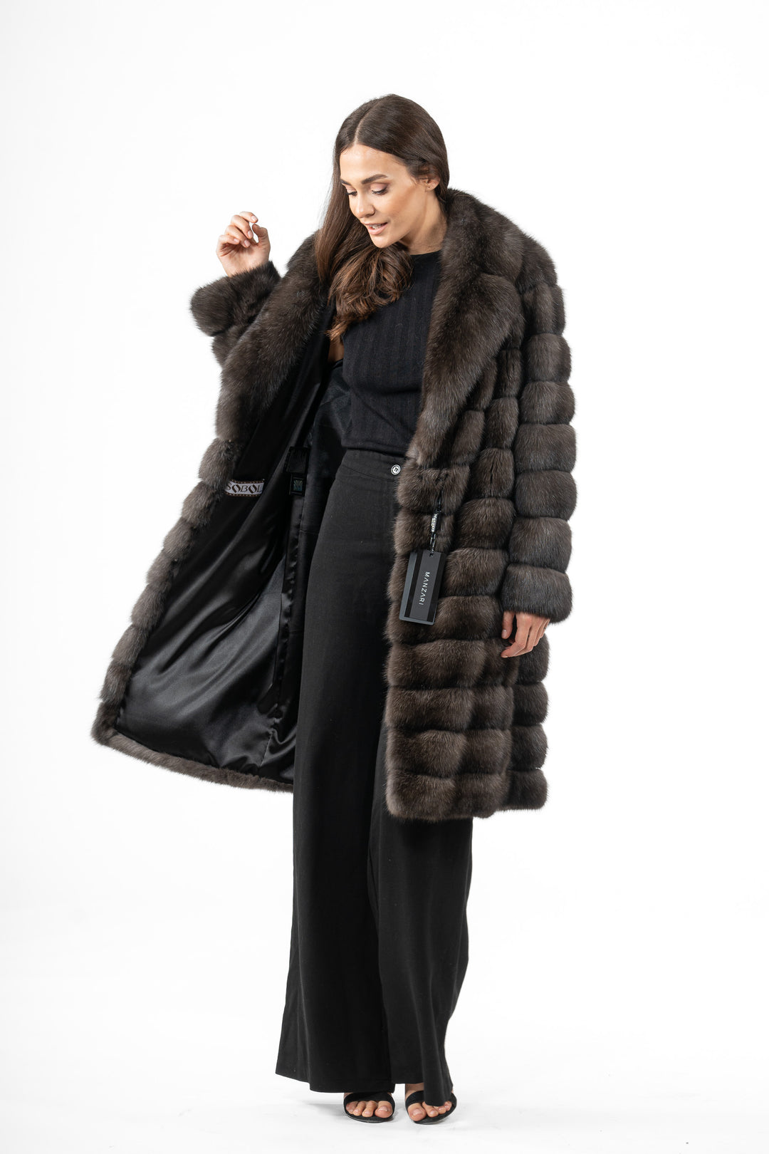 Elegant Carbonio Russian sable fur coat by manzari