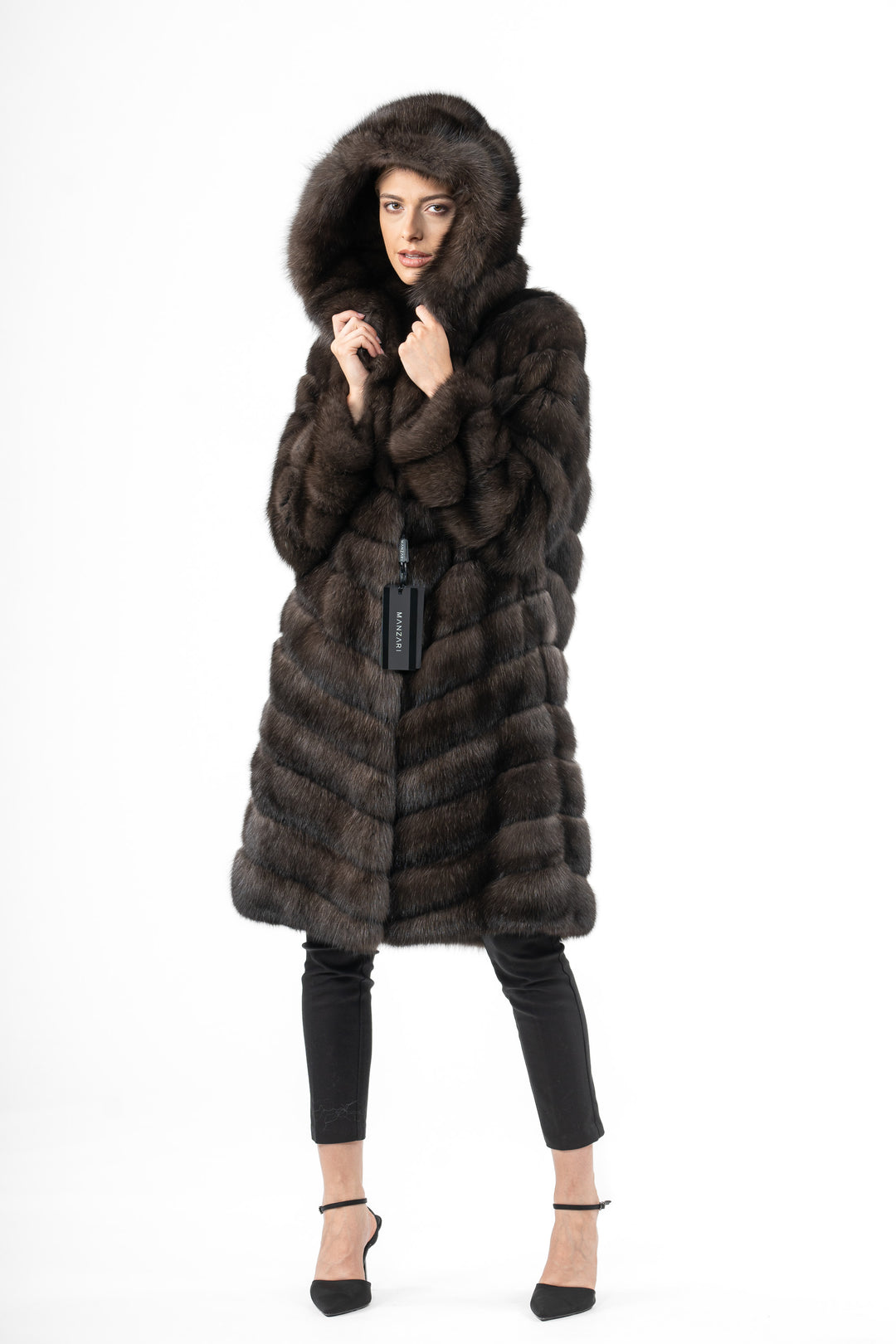 Manzari Carbonio Russian sable fur coat for a timeless look