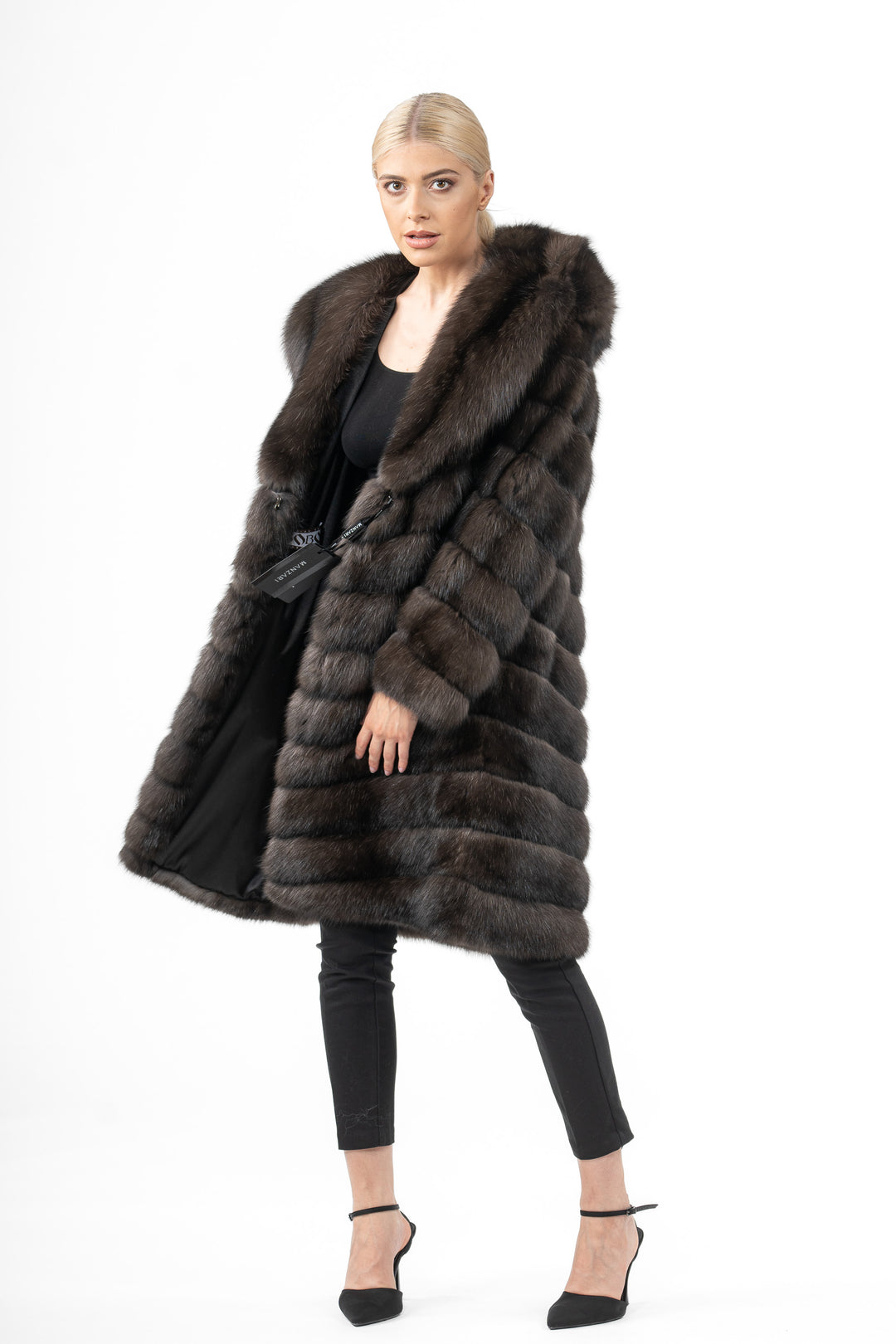 Premium Carbonio Russian sable fur coat for winter fashion