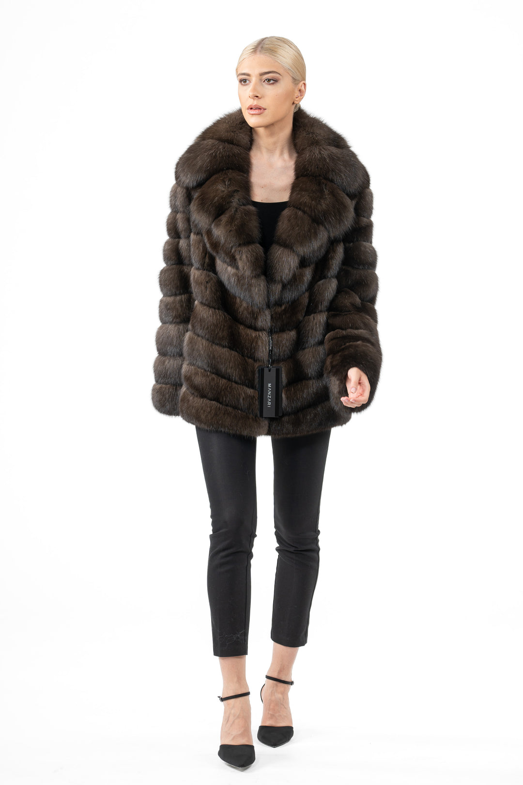 Manzari Dark Russian sable fur coat for a timeless look