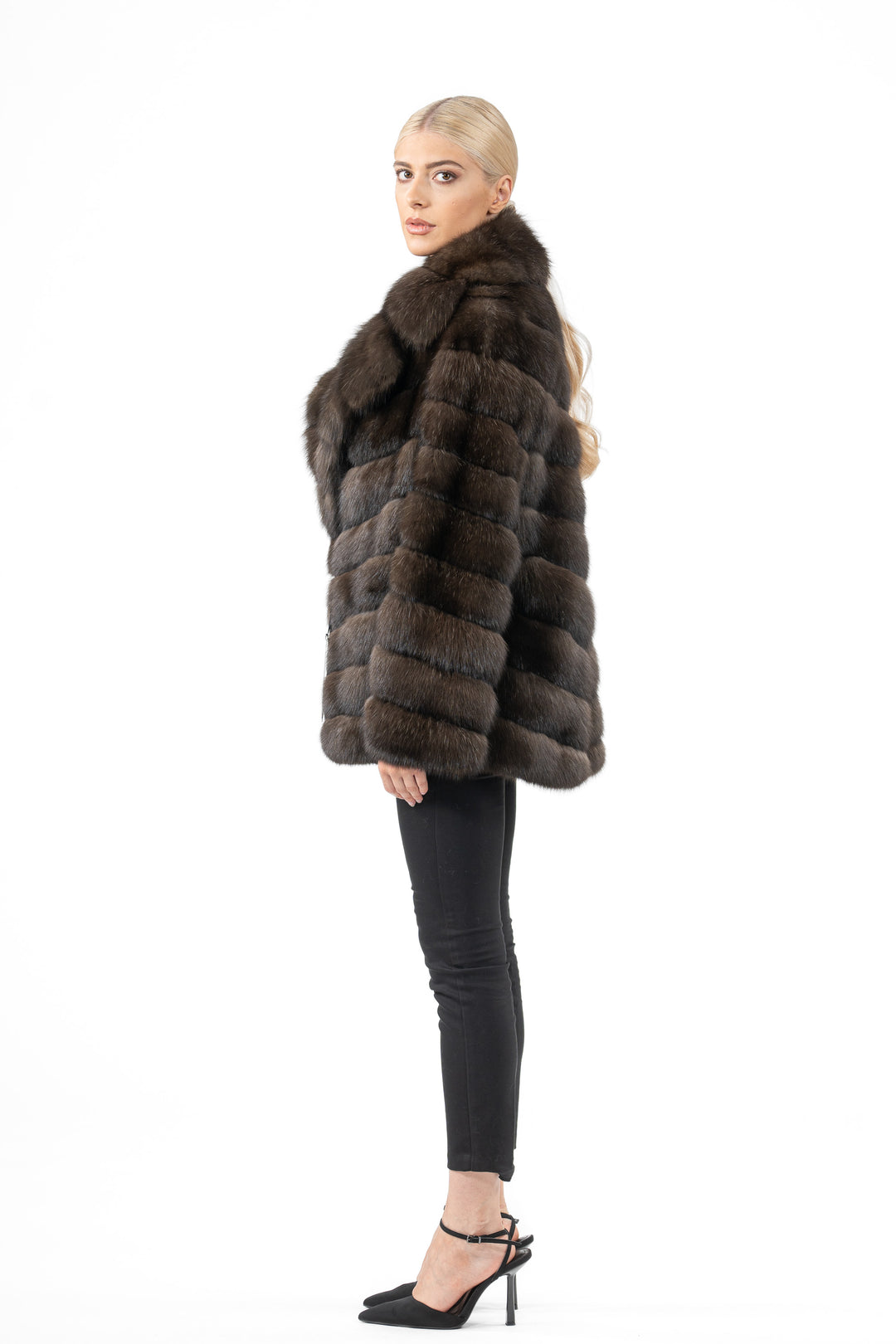 Sophisticated Dark Russian sable fur coat for special occasions
