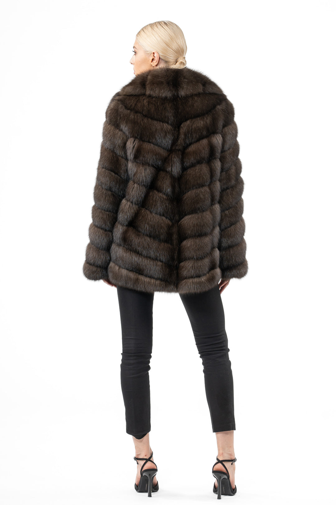 Manzari Dark Russian sable fur coat for a timeless look