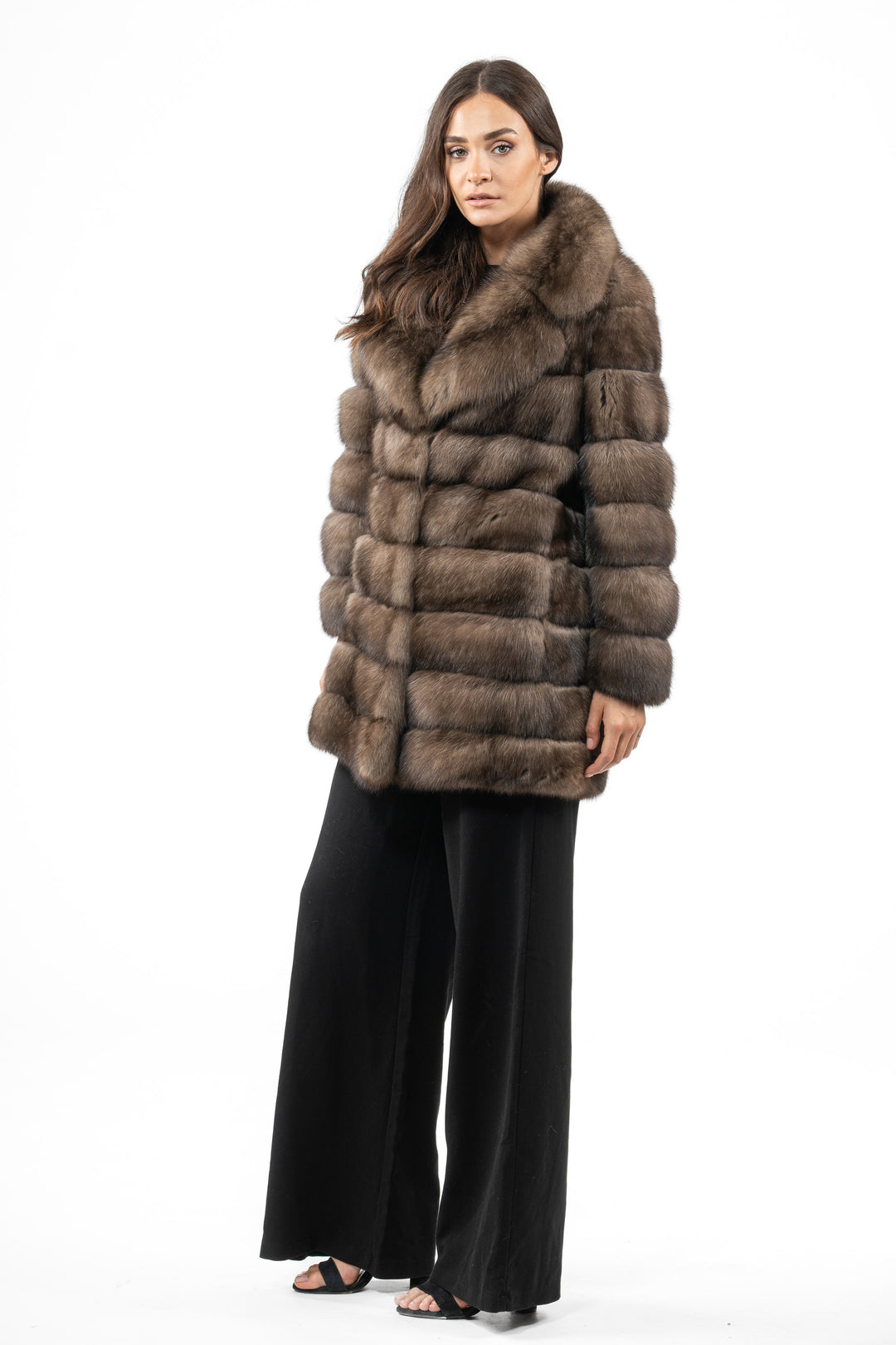 Manzari Platinum Russian sable fur coat for a timeless look