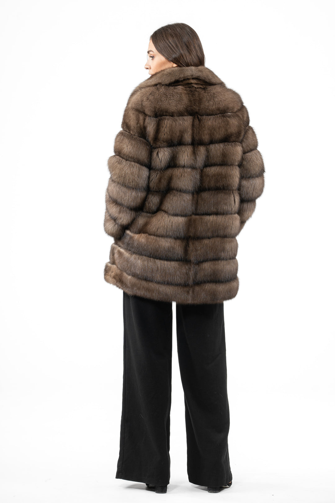 Sophisticated Platinum Russian sable fur coat for special occasions