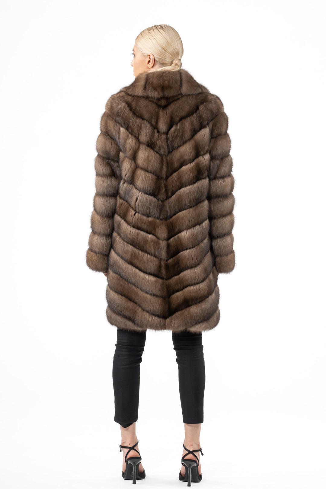 Sophisticated Platinum Russian sable fur coat for special occasions
