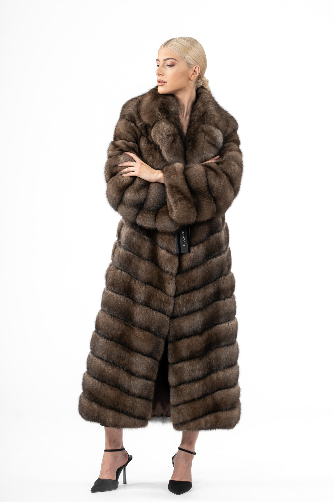 Manzari Platinum Russian sable fur coat for a timeless look