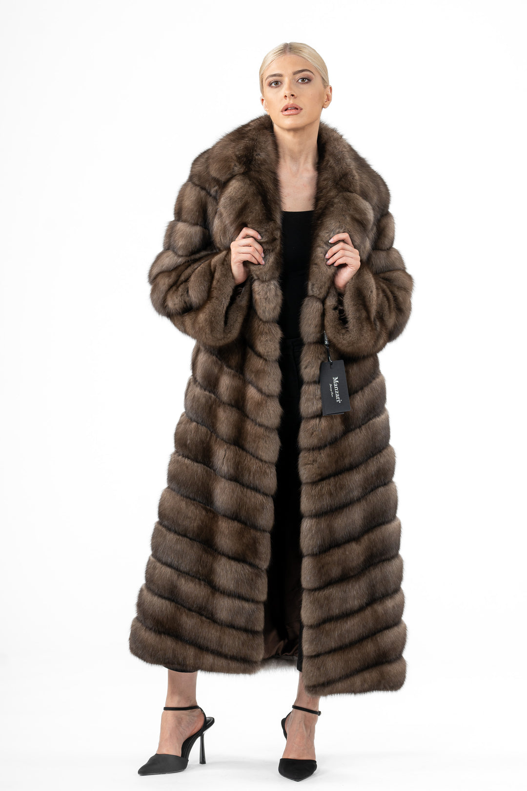 Exclusive Platinum Russian sable fur coat by manzari