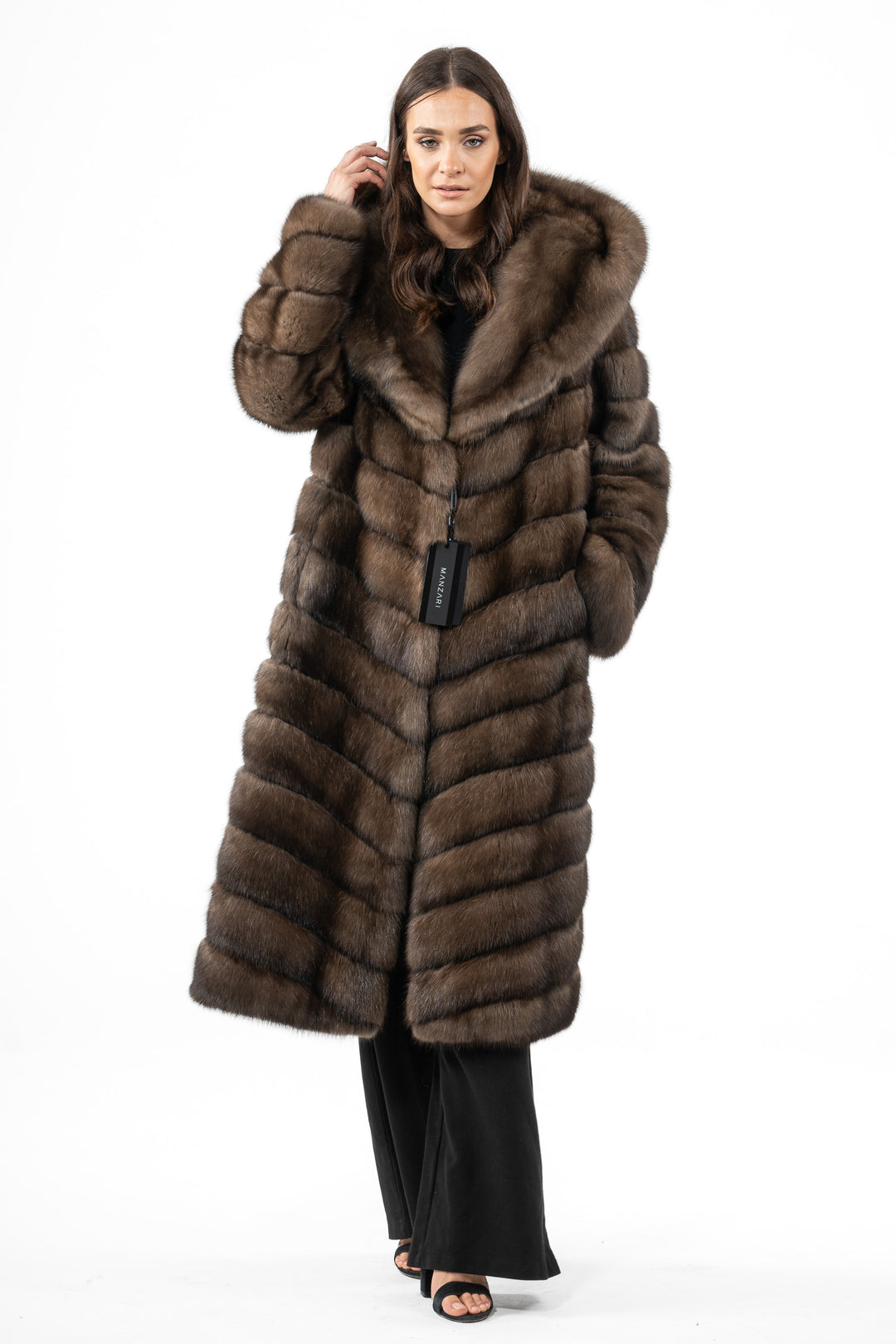 Exclusive Platinum Russian sable fur coat by manzari