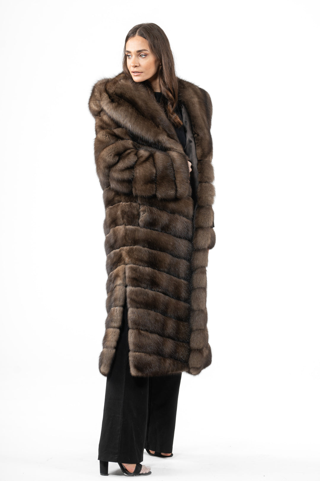 Manzari Platinum Russian sable fur coat for a timeless look