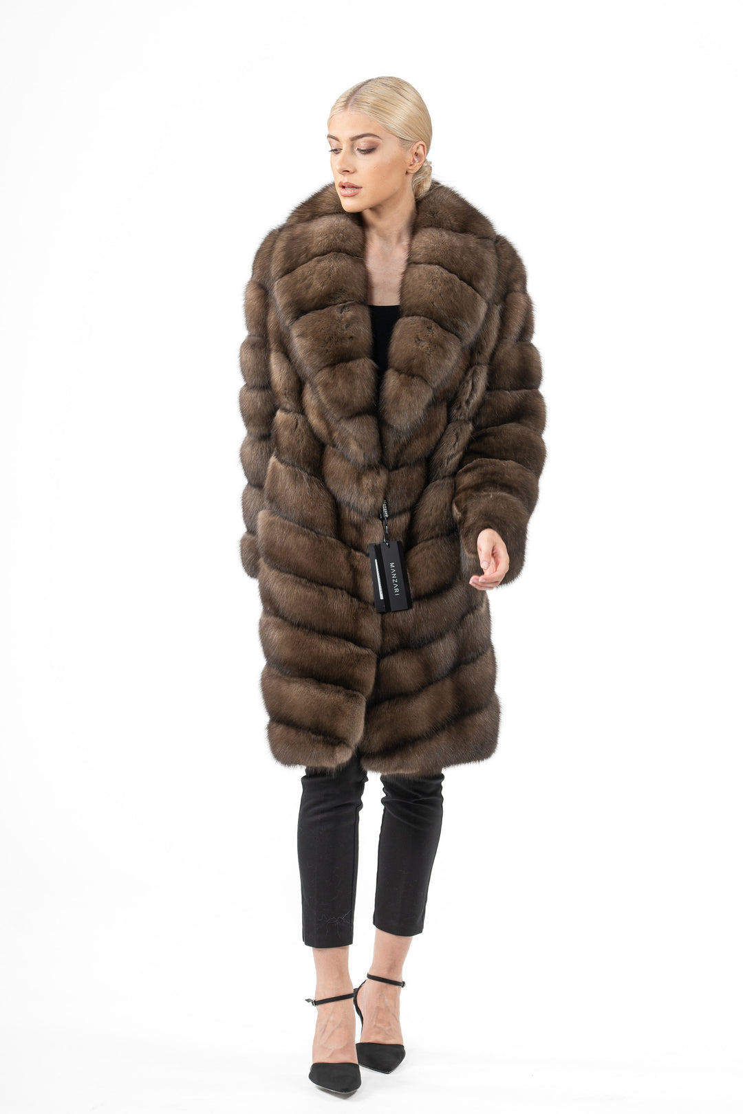 Manzari Platinum Russian sable fur coat for a timeless look