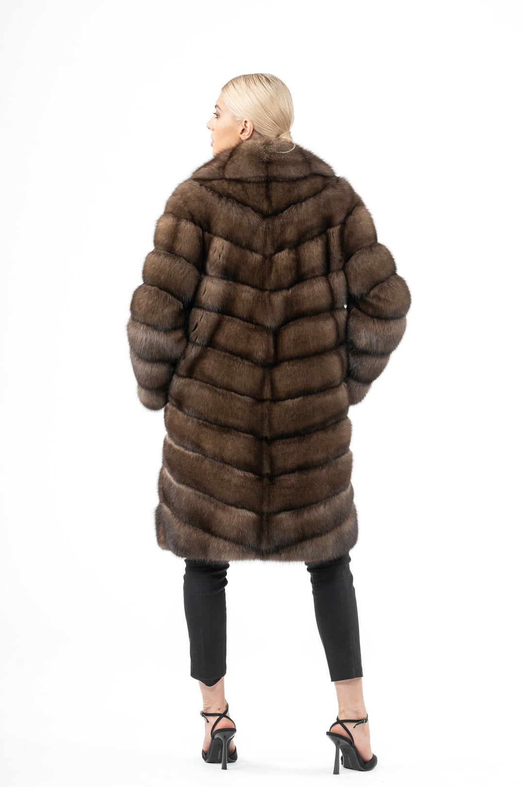 High-quality Platinum Russian sable fur coat for luxury lovers