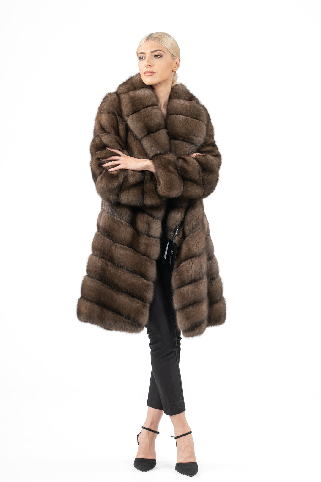 Exclusive Platinum Russian sable fur coat by manzari