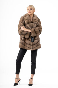 High-quality Lavander Russian sable fur coat for luxury lovers
