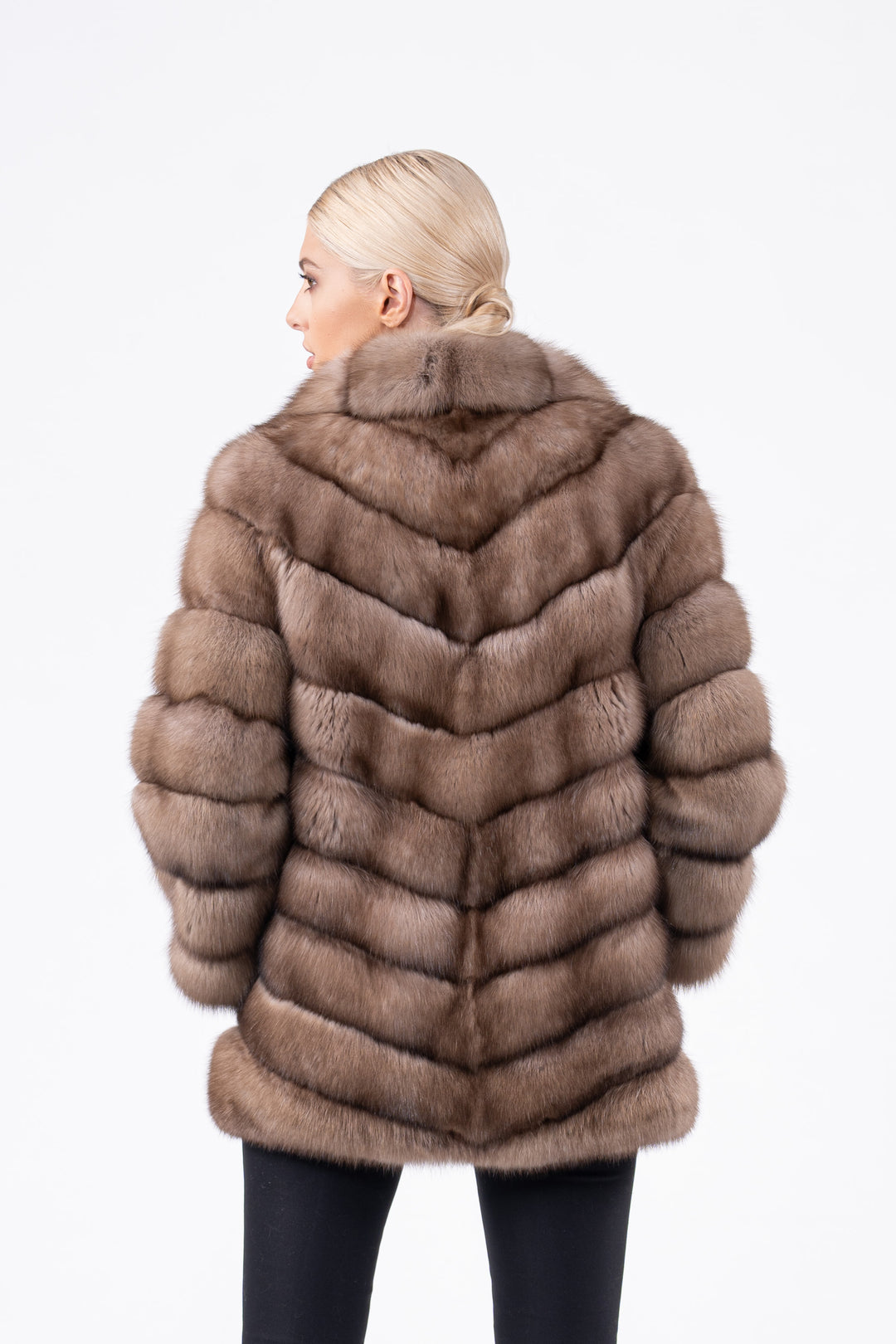 Elegant Lavander Russian sable fur coat by manzari