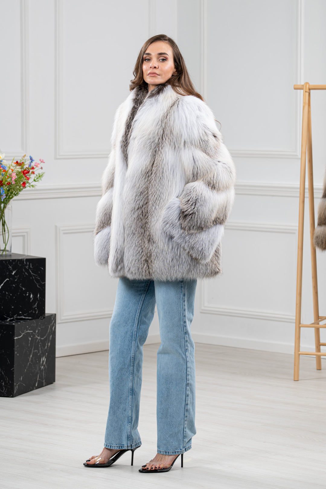 Fawn Light Fox Fur Short Jacket - Women&