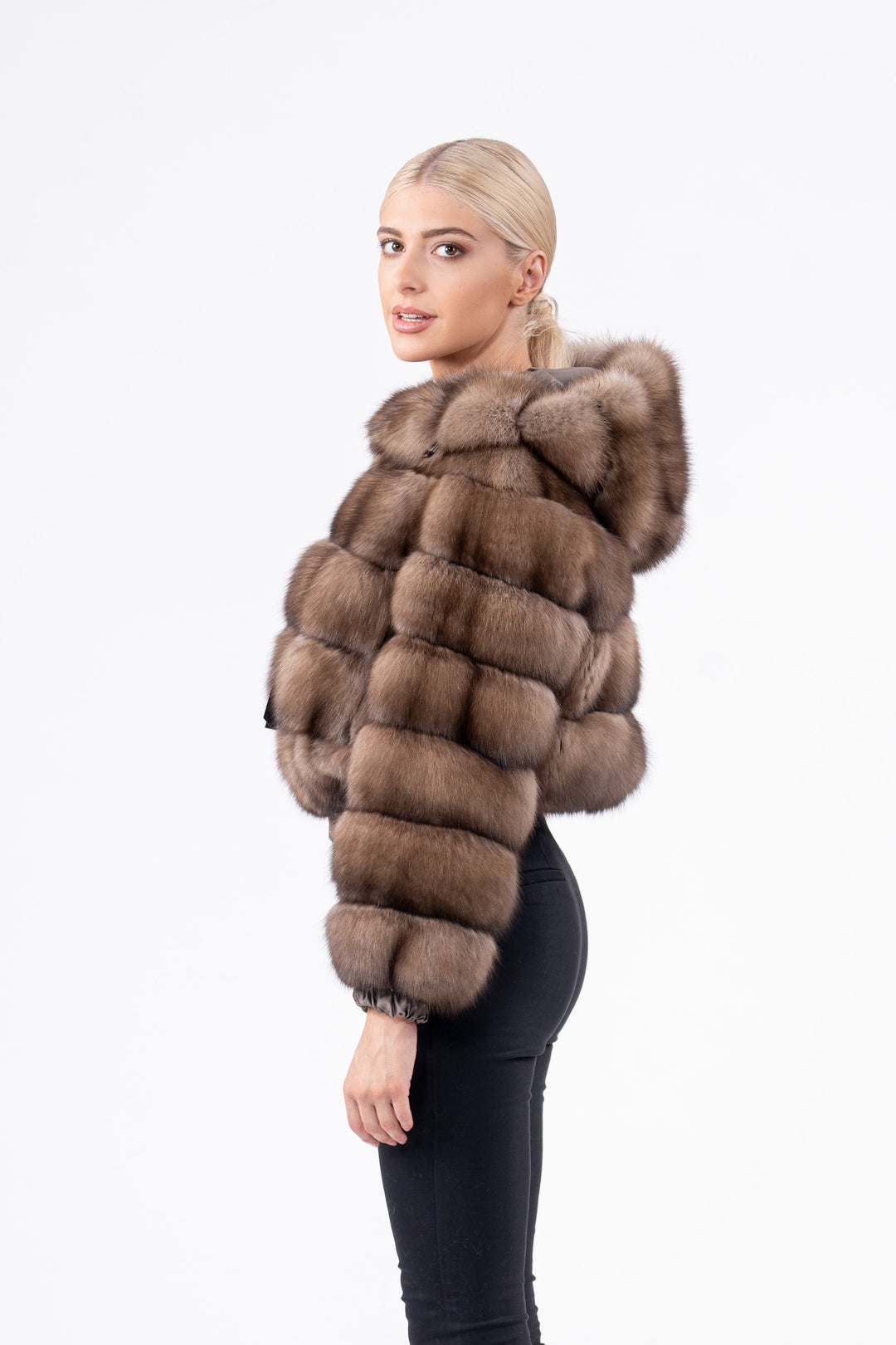 Manzari Lavander Russian sable fur coat for a timeless look