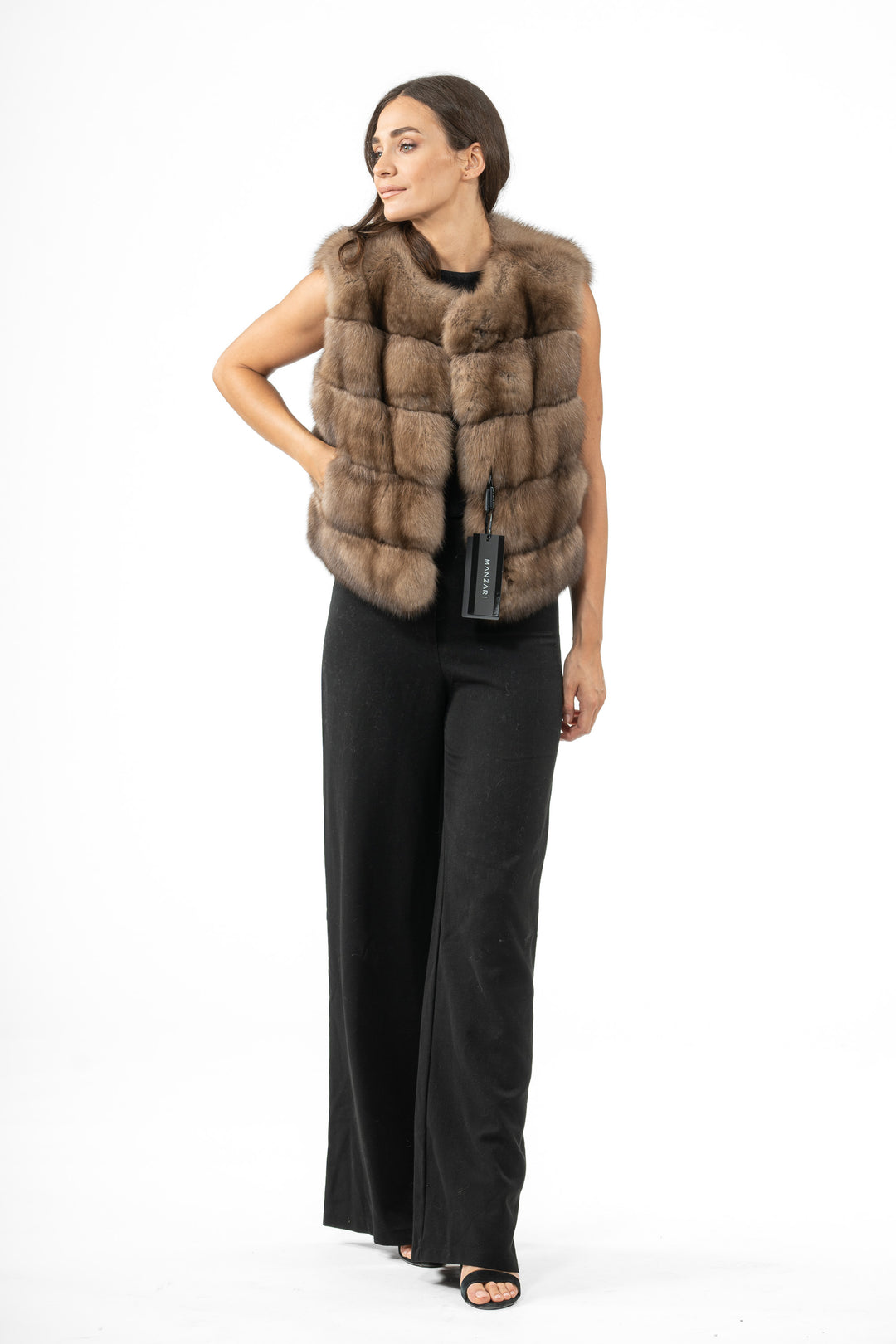 Manzari Lavander Russian sable fur coat for a timeless look
