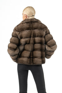 Elegant Platinum Russian sable fur coat by manzari