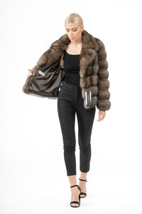 Sophisticated Platinum Russian sable fur coat for special occasions