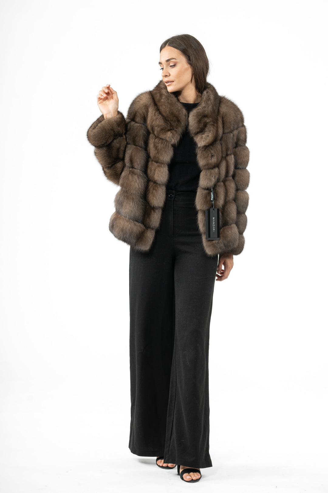 Manzari Platinum Russian sable fur coat for a timeless look