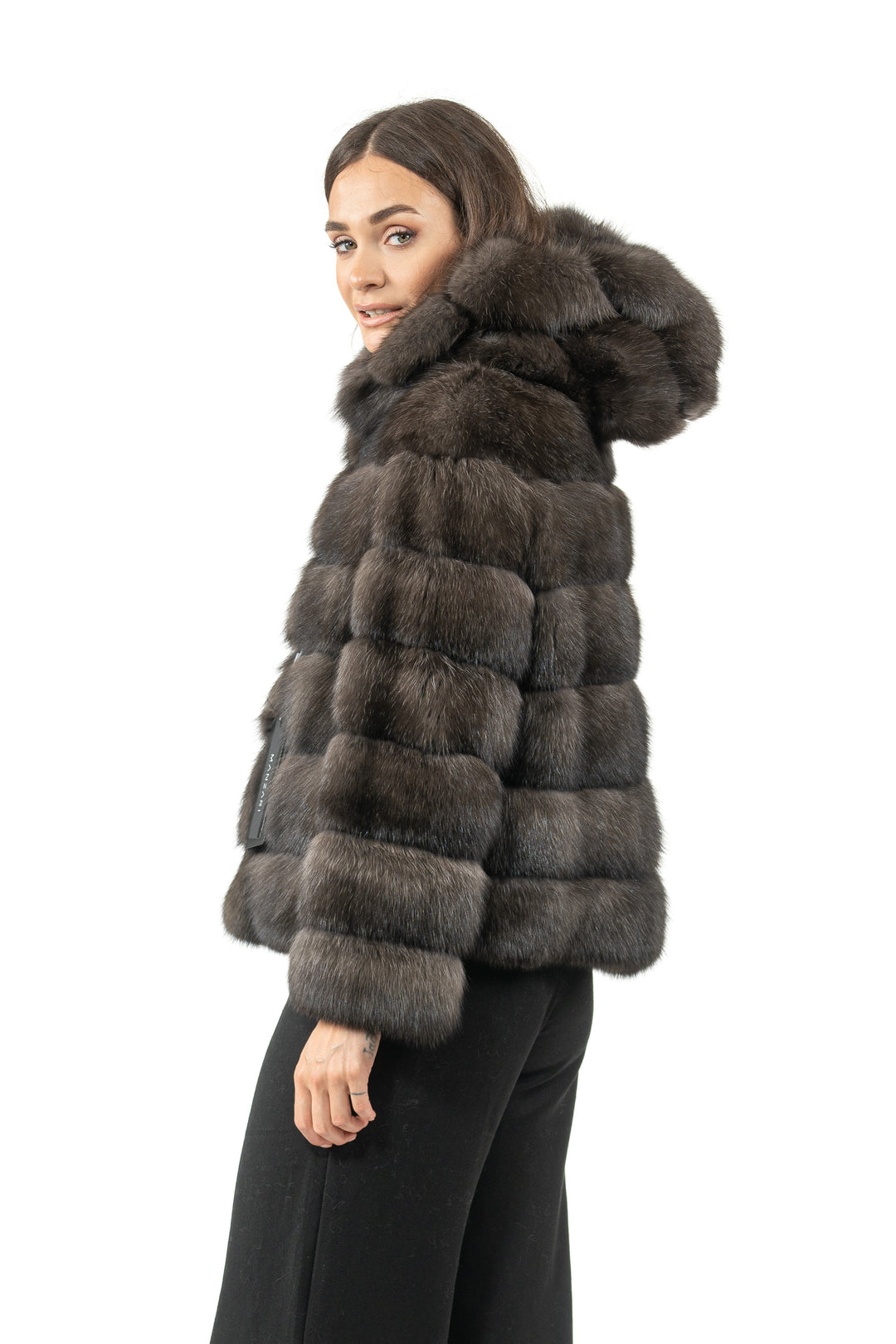 Premium Carbonio Russian sable fur coat for winter fashion