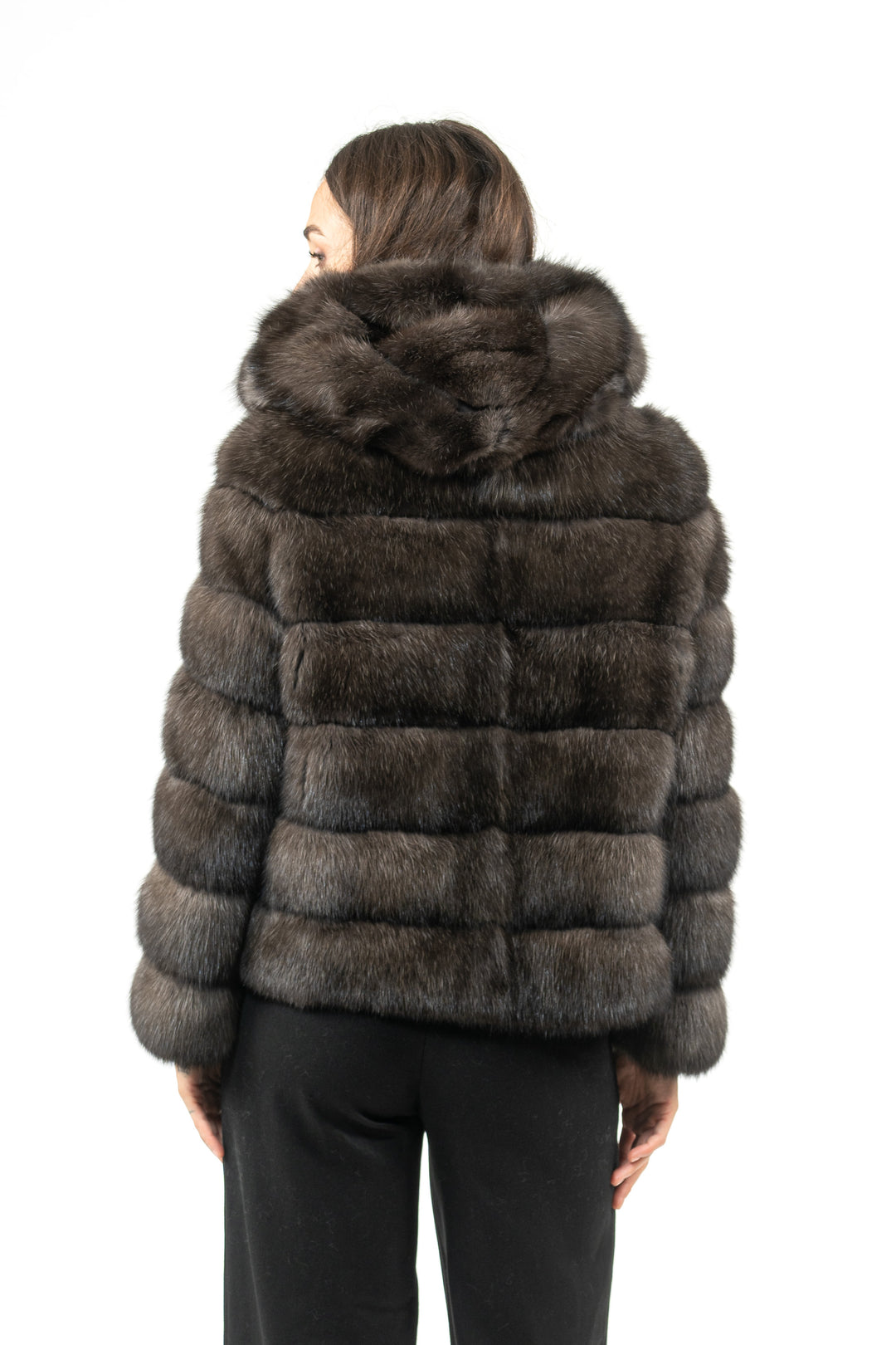 Premium sable fur coat for winter fashion