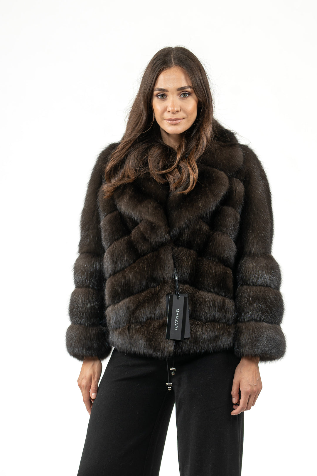 Premium Silvery Russian sable fur coat for winter fashion