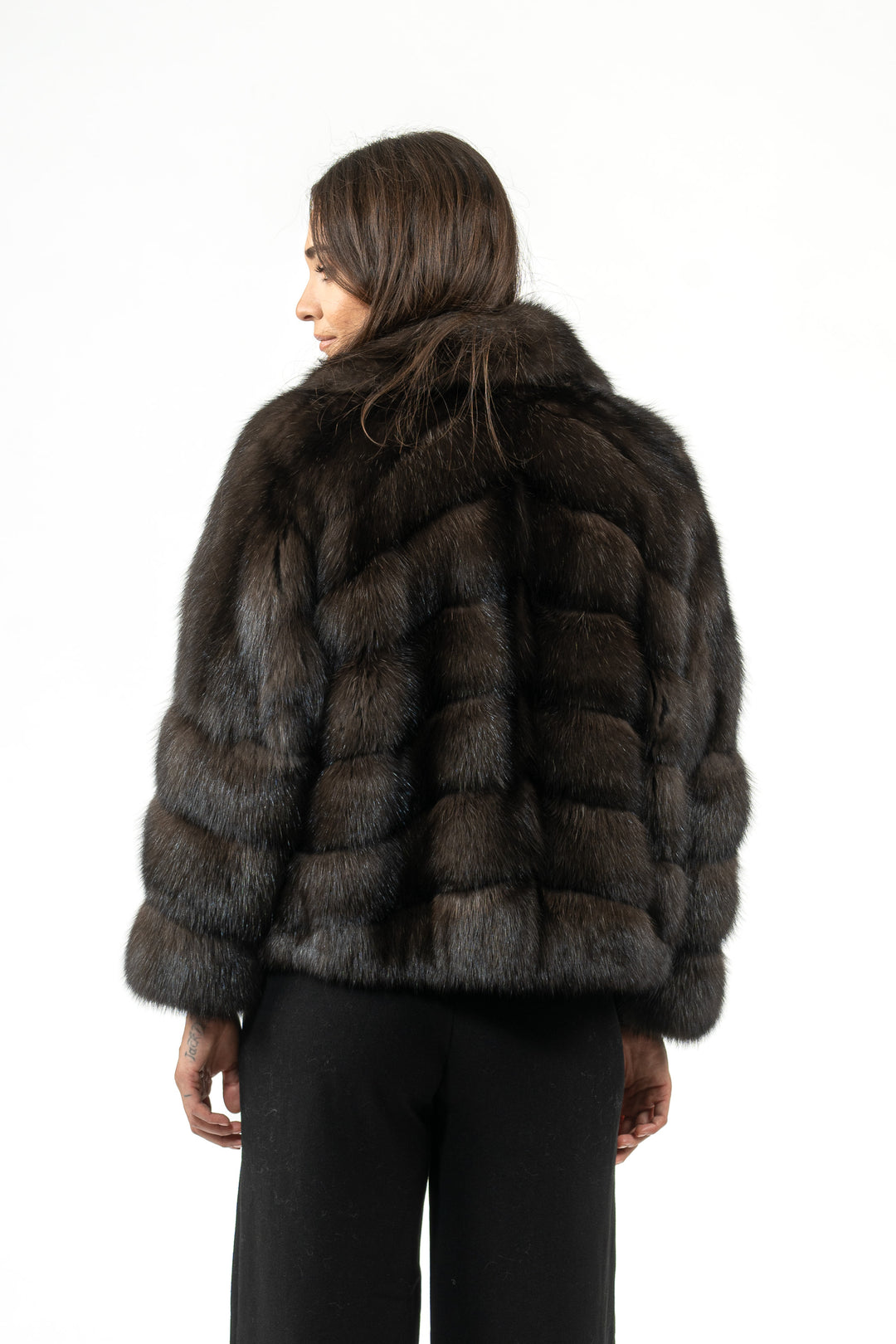 Silvery Russian sable fur coat by manzari for a bold statement