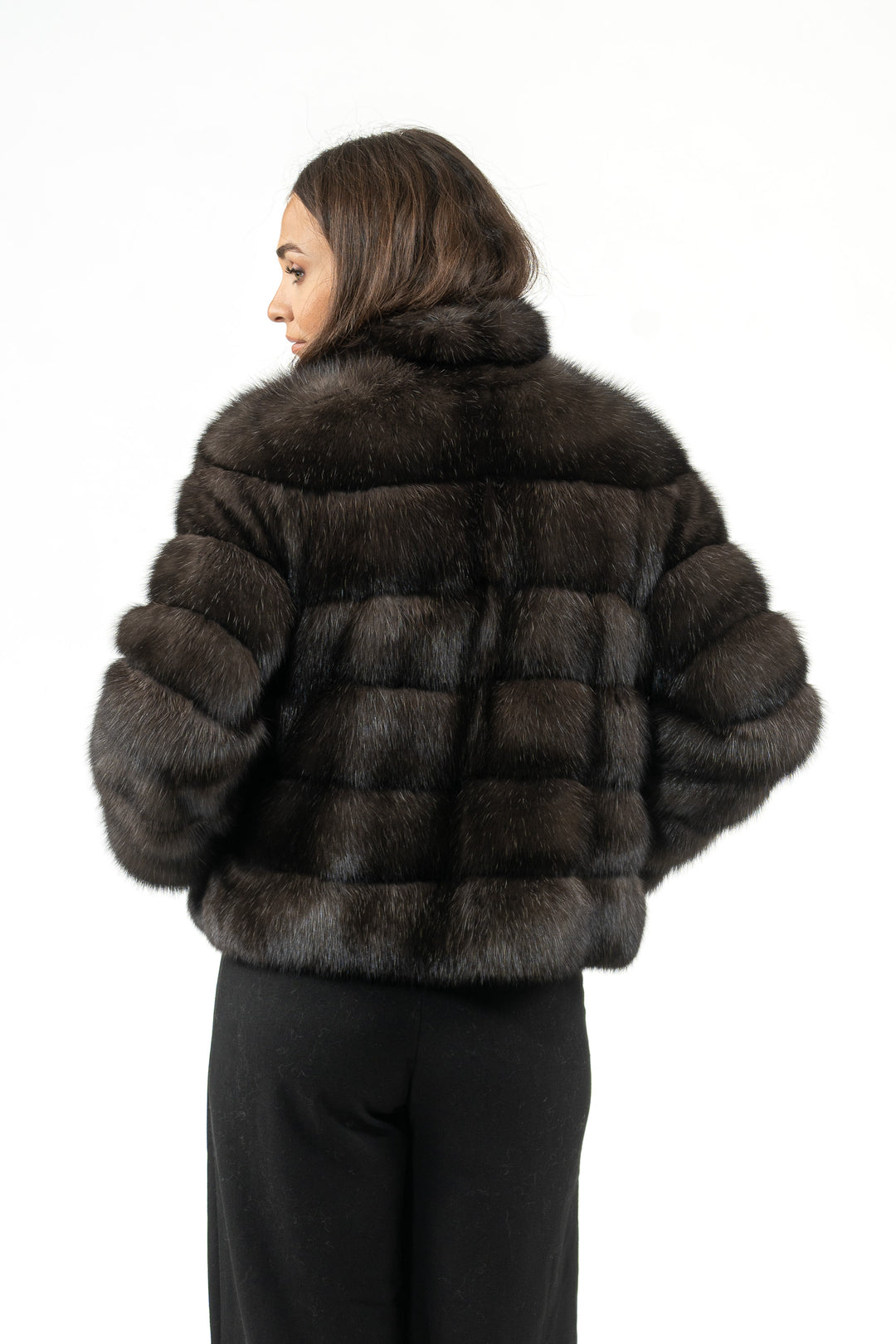Manzari Carbonio Russian sable fur coat with a modern design