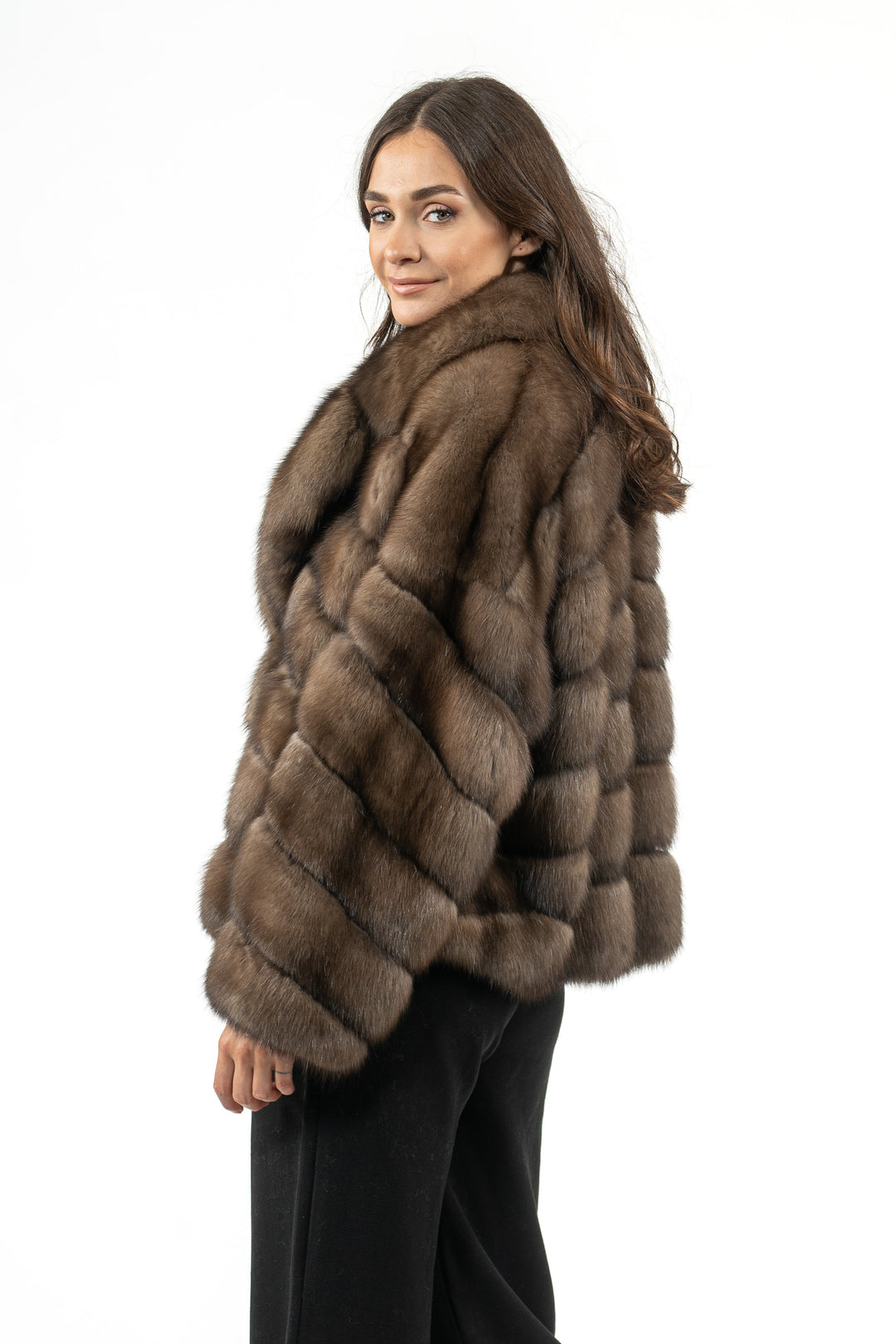 Elegant Platinum Russian sable fur coat by manzari