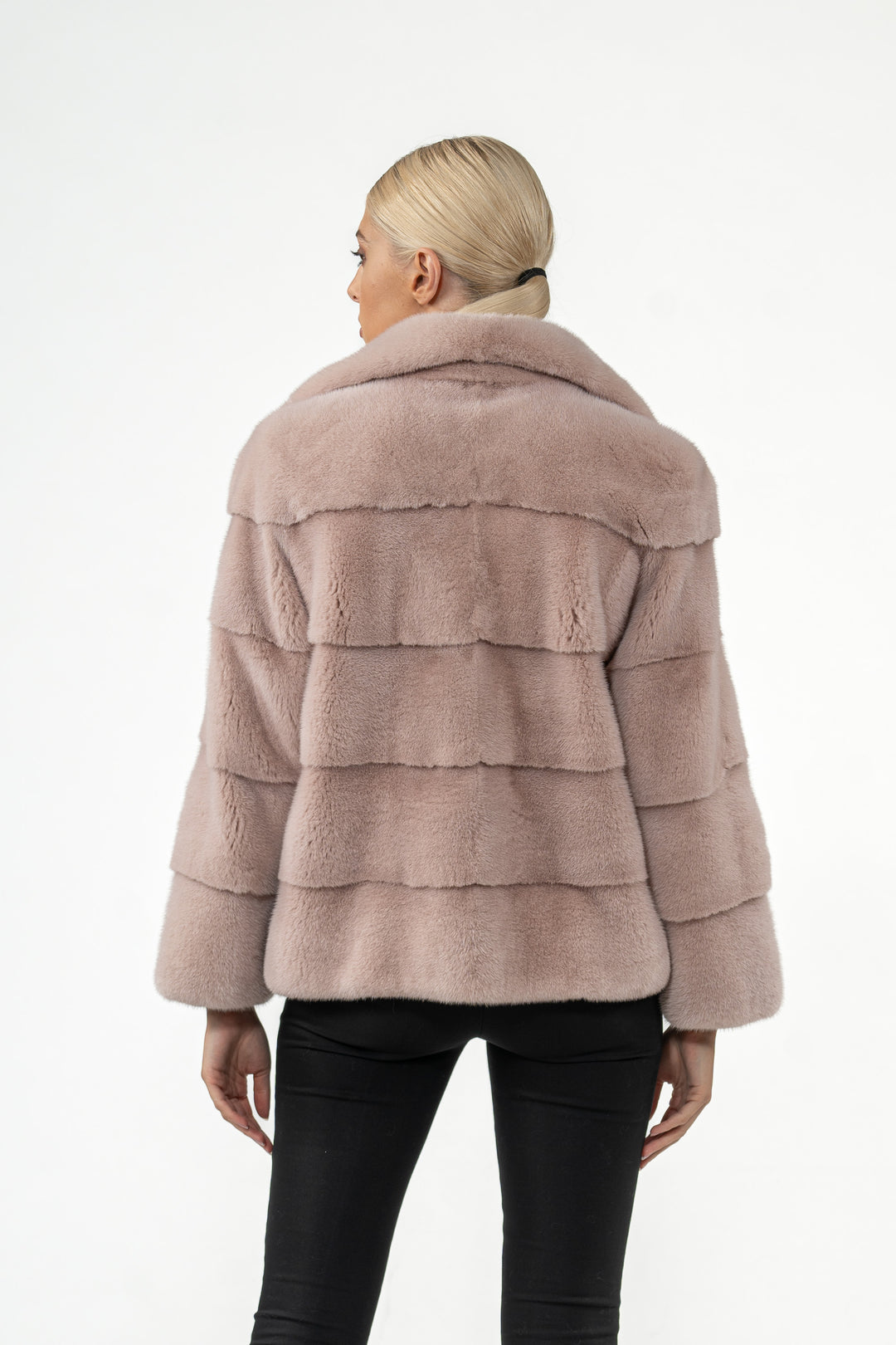 Exclusive Salmon Mink fur coat by manzari