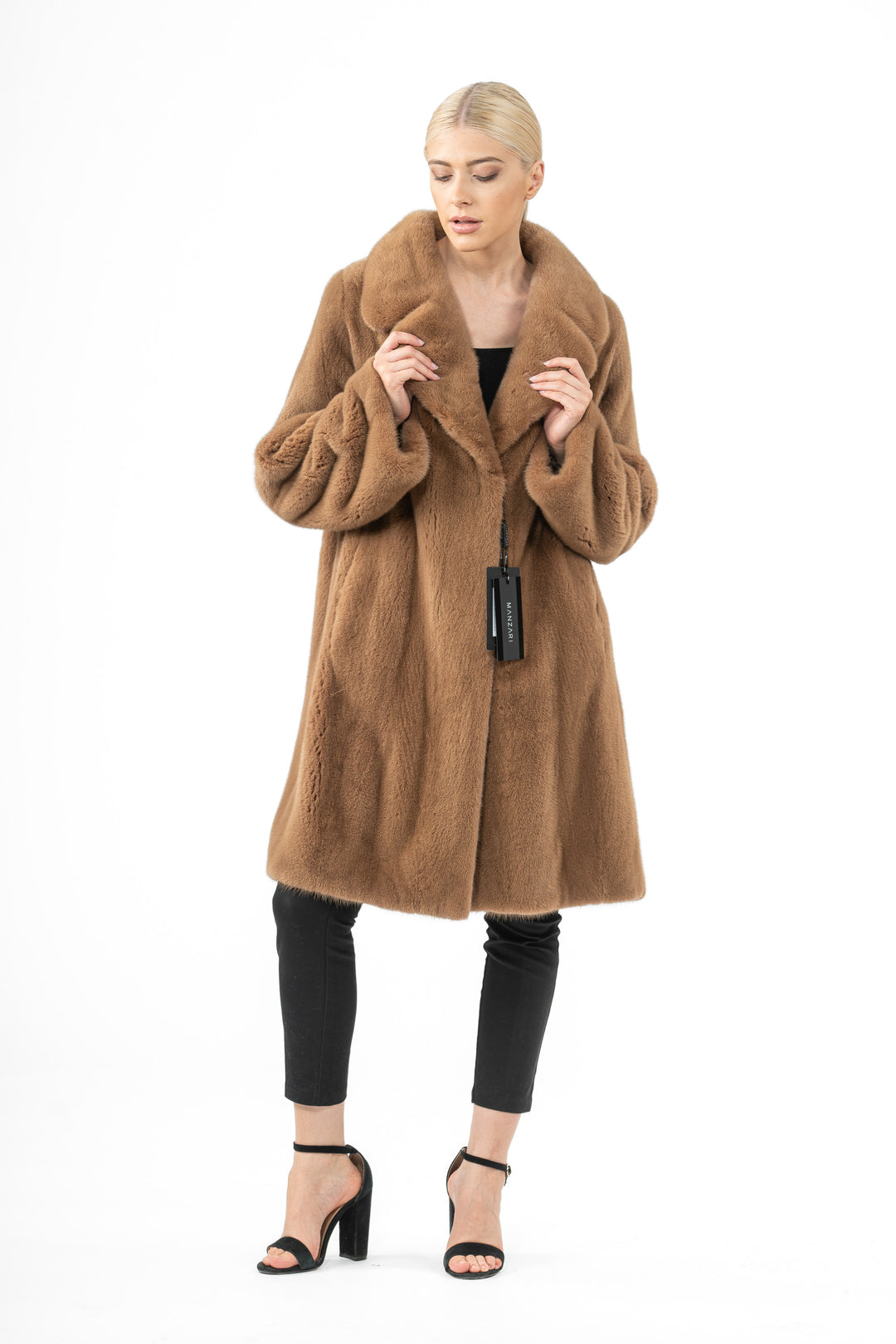 Chic Maple Mink fur coat by manzari for a bold statement