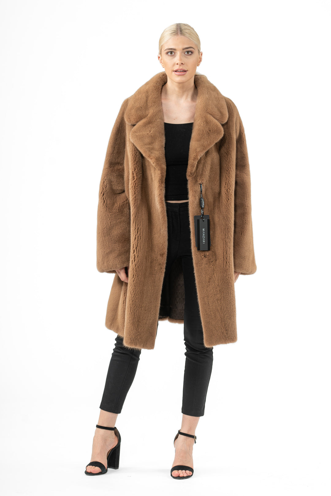 Chic Maple Mink fur coat by manzari for a bold statement